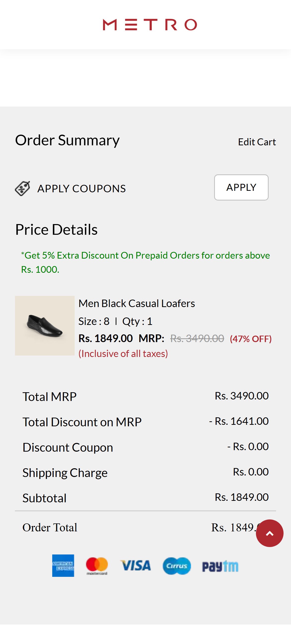 Metro Shoes — Mobile