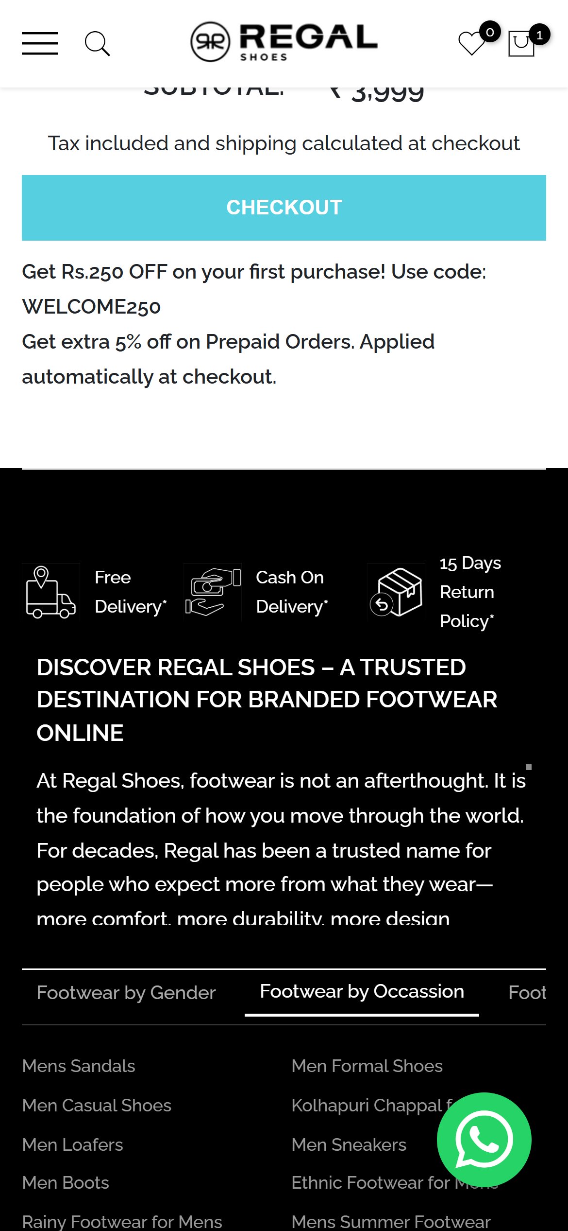 Regal Shoes — Mobile
