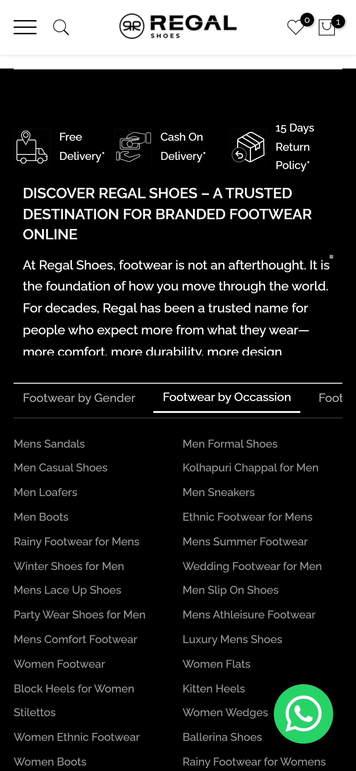 Regal Shoes — Mobile