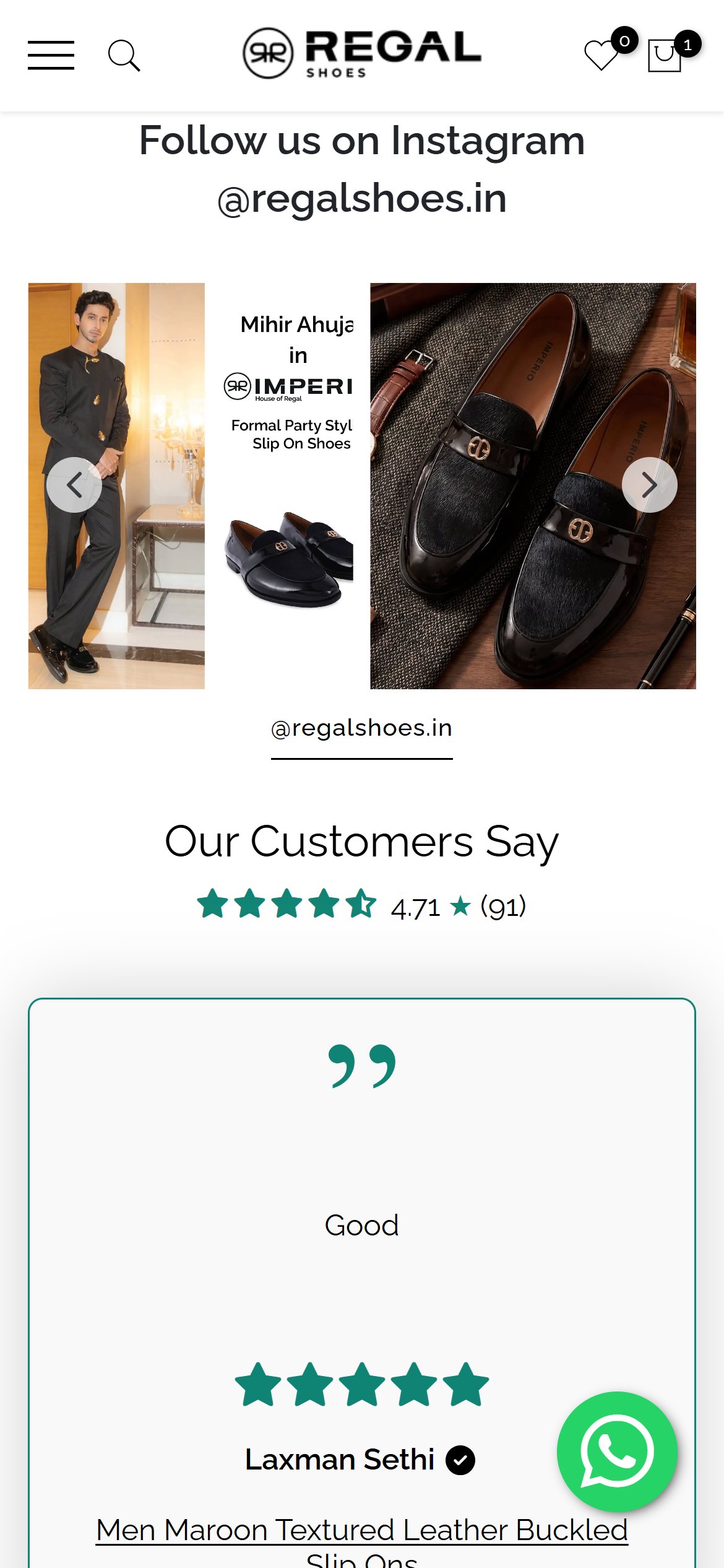 Regal Shoes — Mobile